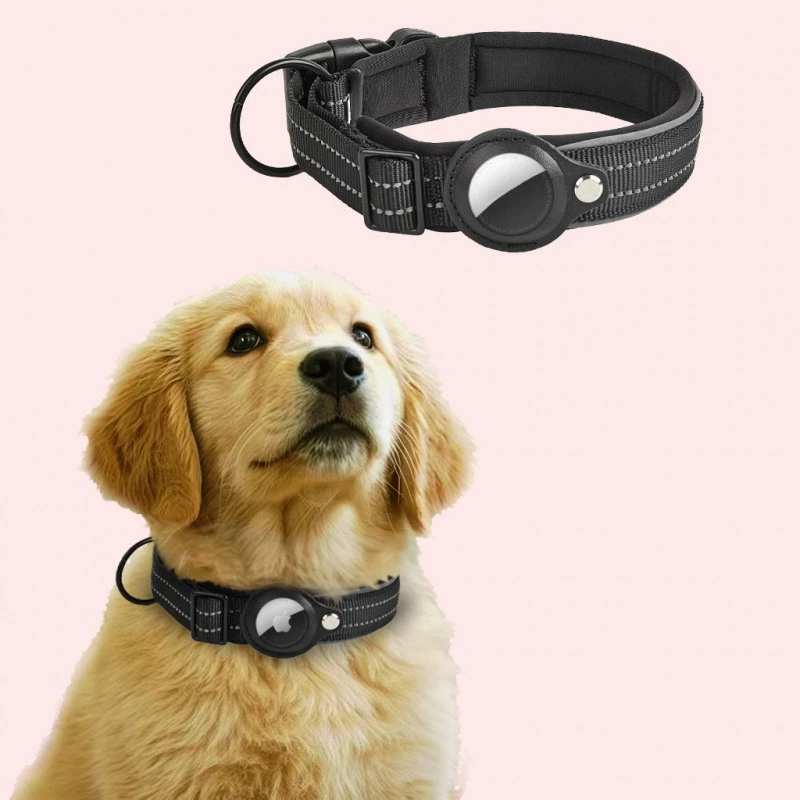 Airtag Holder Case - AirTag halsband Reflecterende halsband Gewatteerde halsbanden