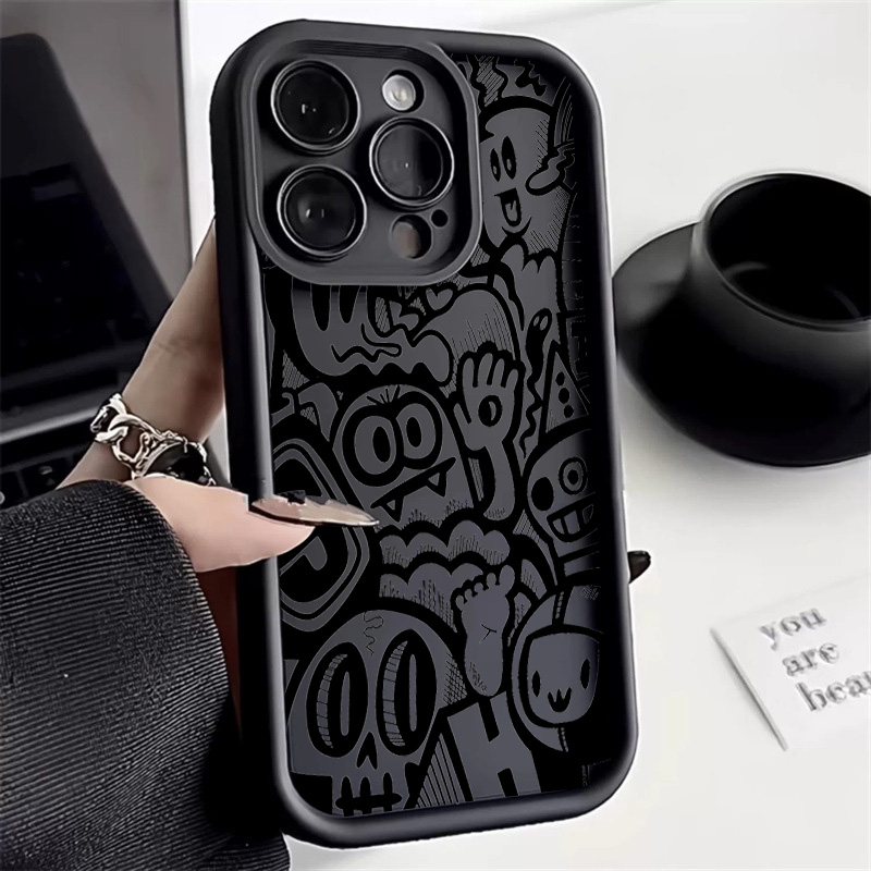 Phone Accessories To Sell - Zwarte Graffiti Telefoonhoesje voor iPhone 17