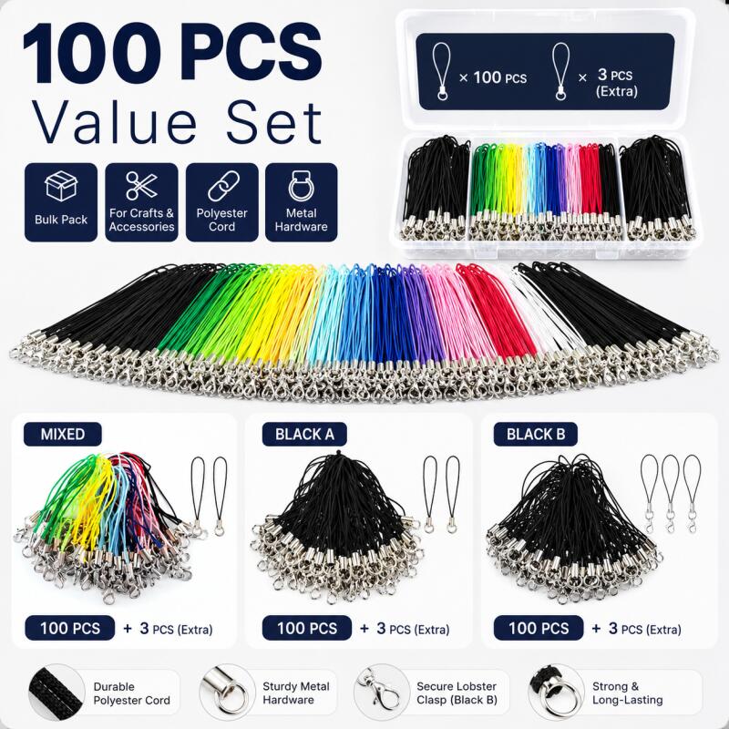 Phone Accessories Hanger - 100 stuks Lanyard Lariat Koorden Kreeft