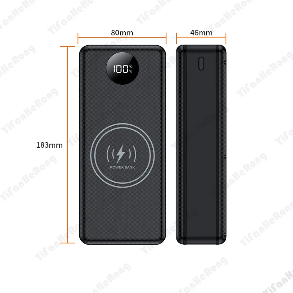 Portable Charger 20000Mah - 15W Draadloos Opladen Power Bank Batterijhouder