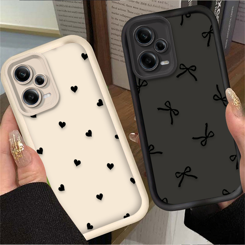 X Phone Accessories - Zwarte Liefdeshart Vlinderstrik Telefoonhoesje voor Xiaomi