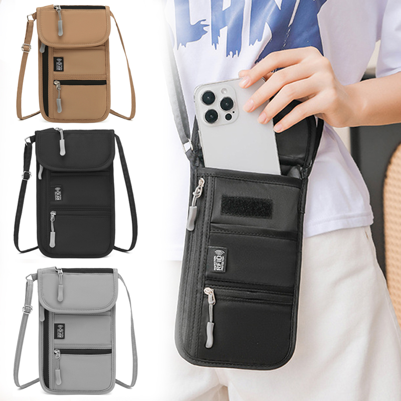 Neck Hanging Phone Holder - Draagbare crossbodytas Reispaspoort Documententas Multifunctionele ticketkaart